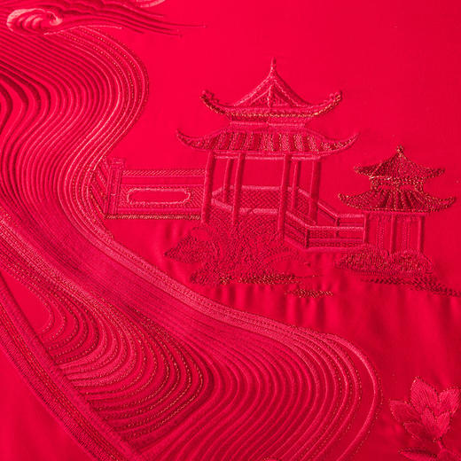 多喜爱 喜玫瑰婚庆新绒棉缎纹床上用品八件套 美满人生（红） cs 商品图4