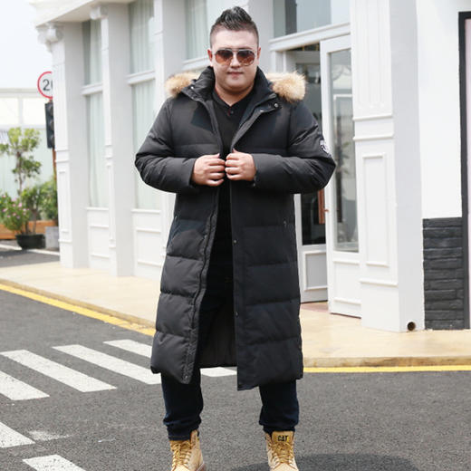 【2天发货】超大码400斤【新款DAL】大依优型新款男士羽绒服长款过膝加肥加大码胖子冬外套男特大号保暖 商品图1