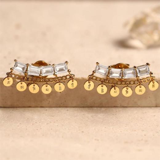 真言系列 银镀金镶嵌锆石耳钉 醍醐xZEEMOU ZENG原创设计 商品图2