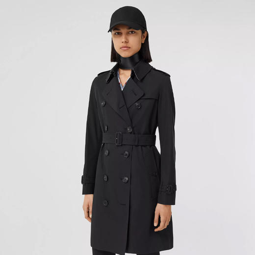 【二】BURBERRY 巴宝莉 女士棉质中长款 Kensington Heritage 风衣 深蓝色 8045775 A1177 商品图1