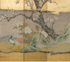 独角鹿西洋古董日本狩野派风格纸本金地山水花鸟主题六曲屏风 商品缩略图3