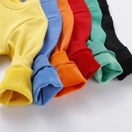 【圣诞复合绒保暖套装】儿童秋冬宝宝加绒加厚套装儿童复合加绒长袖两件套装 商品图3