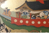 独角鹿西洋古董日本明治时期云金祗园祭图绘纸本金地四曲插屏屏风 商品缩略图3