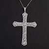 独角鹿西洋古董珠宝首白金铂金镶嵌老切玫瑰切钻石十字架吊坠项链 商品缩略图0