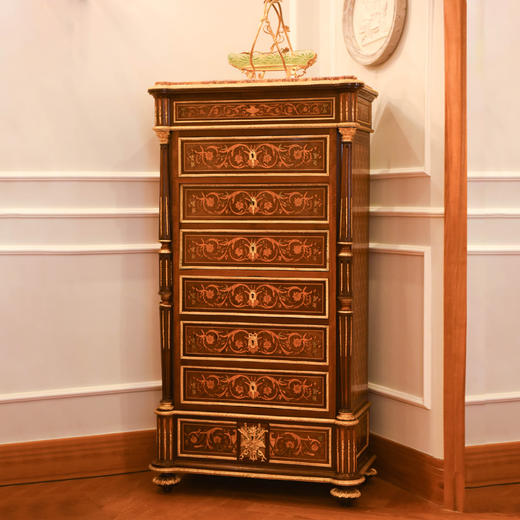 国内现货独角鹿西洋古董家具拿破仑三世DIEHL工坊翻盖边柜写字台 商品图2