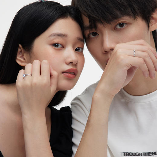 卡蒂罗盛夏繁花情侣对戒一对S925银款戒指小众设计款时尚送男女友 商品图3