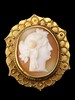 独角鹿西洋古董珠宝首饰黄金丝古典女神卡梅奥Cameo贝壳浮雕耳坠 商品缩略图2