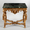 独角鹿西洋古董家具1860年代欧洲大理石桌面铜鎏金边桌子矮桌 商品缩略图0