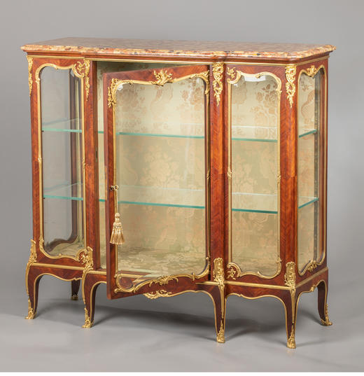 国内现货独角鹿西洋古董家具铜鎏金修饰大理石台面玻璃展柜展示柜 商品图3