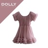 荷兰Dolly女童连衣裙蓬蓬裙粉色公主裙儿童裙子短袖褶边奶油 商品缩略图0