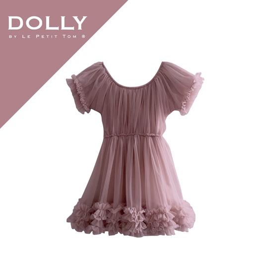 荷兰Dolly女童连衣裙蓬蓬裙粉色公主裙儿童裙子短袖褶边奶油 商品图0