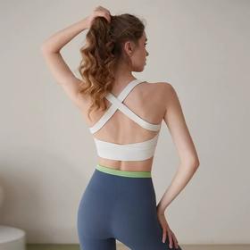 跃牌【禅语梵心系列】交叉美背运动健身内衣女防震聚拢文胸跑步透气瑜伽背心FX2018（可拆胸垫）