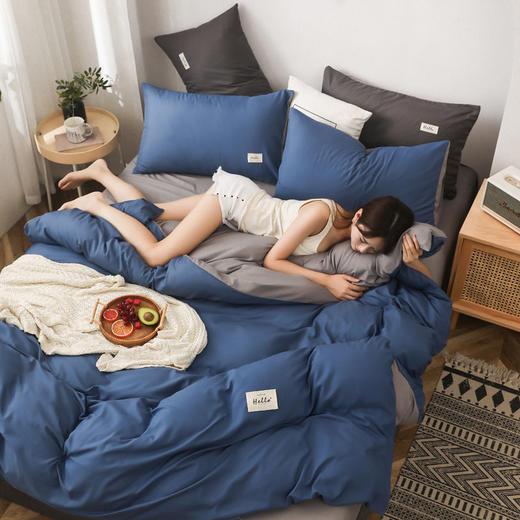 床上用品四件套单被套简约学生三件套宿舍上下铺纯色被罩床单套件exo6 商品图8