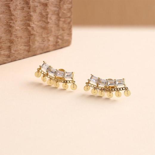 真言系列 银镀金镶嵌锆石耳钉 醍醐xZEEMOU ZENG原创设计 商品图0