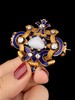 独角鹿西洋古董珠宝首饰崇古风格黄金镶欧泊石钻石宝蓝色珐琅胸针 商品缩略图2