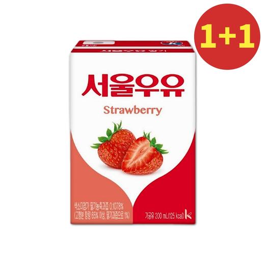 【1+1】首尔乳业 牛奶草莓味200ml 商品图0