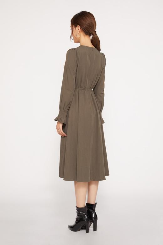 LNNNS 复古茶色V领连衣裙 10096 商品图3