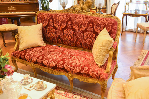 国内现货独角鹿西洋古董家具法国19世纪路易十五风实木鎏金扶手椅 商品图1