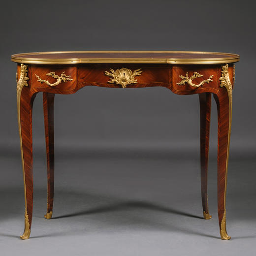 独角鹿西洋古董家具林克François Linke镀金青铜细木镶嵌书桌 商品图1