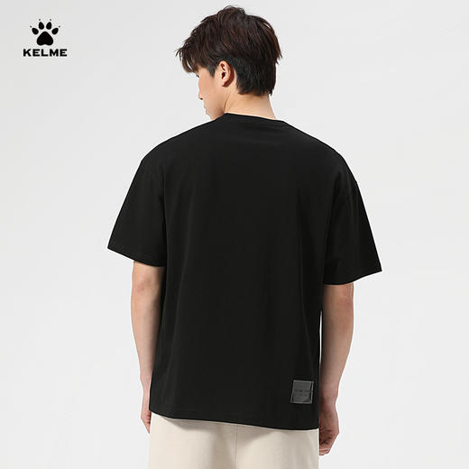 卡尔美男子T恤纯棉针织休闲圆领宽松打底衫2022夏季半袖 商品图1