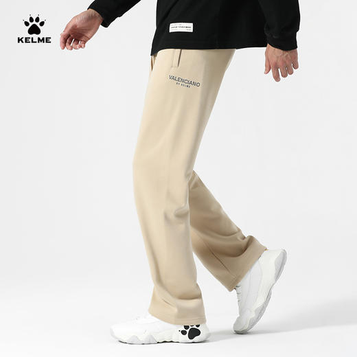 卡尔美宽松直筒阔腿裤男冬季加绒百搭休闲长裤坠感卫裤男潮 商品图3