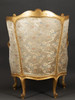 独角鹿西洋古董家具拿破仑三世时期木鎏金装饰提花缎面沙发扶手椅 商品缩略图2