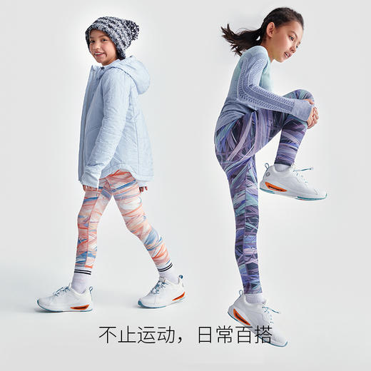 【福利】moodytiger瑜伽裤男女童外穿印花保暖加绒运动紧身裤| 小暖阳 M24211406 商品图4