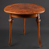 独角鹿西洋古董家具法国出品新艺术风格实心胡桃木细木镶嵌三足桌 商品缩略图0