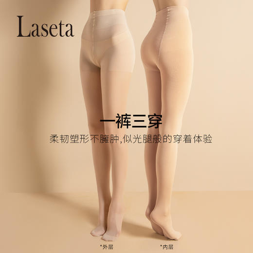 Laseta兰妲裸感双层连裤袜微压塑腿型 收腹显瘦 哑光防勾丝 一裤三穿 商品图6