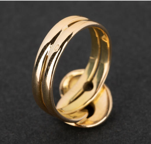 独角鹿西洋古董珠宝首饰19世纪后半期欧洲18K金镶嵌钻石蛇形戒指 商品图2