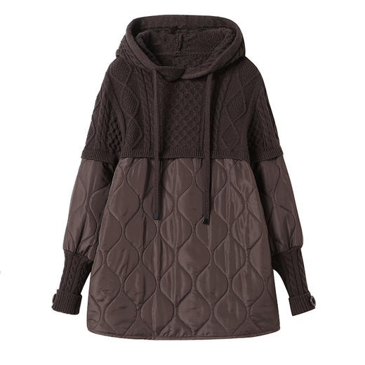 今年流行的毛衣拼接套头，宽松外穿厚款连帽针织衫上衣新款CC-22-3670 商品图5