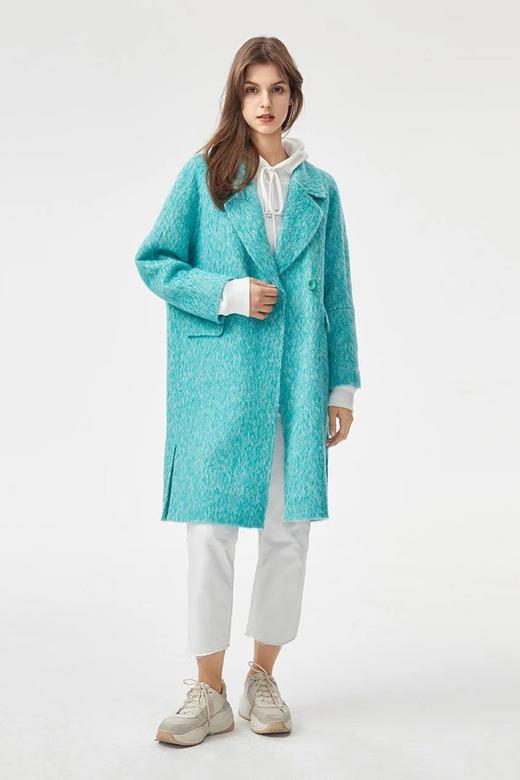 Eifini伊芙丽 蓝色双面羊绒羊驼毛大衣外套 10160 商品图1
