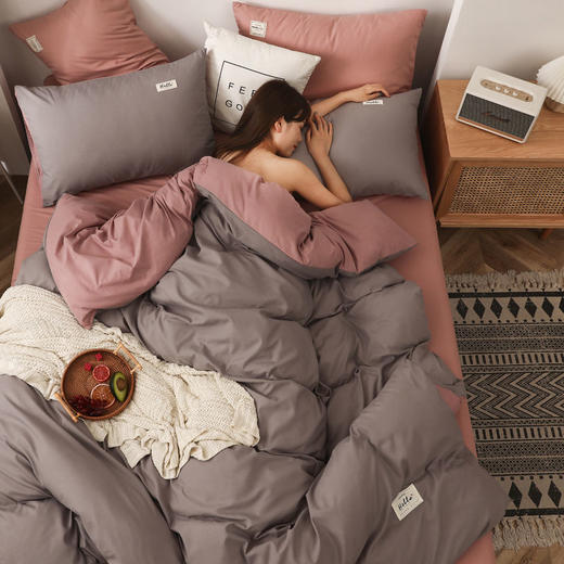床上用品四件套单被套简约学生三件套宿舍上下铺纯色被罩床单套件exo6 商品图4