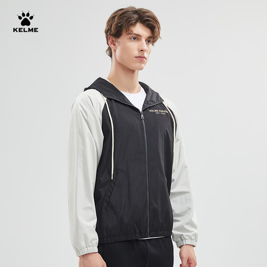 卡尔美连帽梭织外套男2022秋冬新款撞色拼接开衫运动服夹克 商品图2