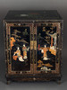 独角鹿西洋古董家具国木制黑色漆面硬石镶嵌人物主题边柜柜子立柜 商品缩略图1