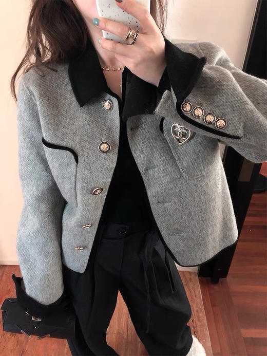 金扣小香羊毛外套 商品图0