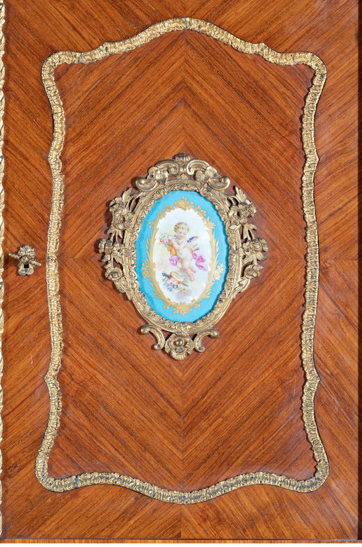 独角鹿西洋古董家具小天使主题铜鎏金手绘瓷面画木质写字台办公桌 商品图4