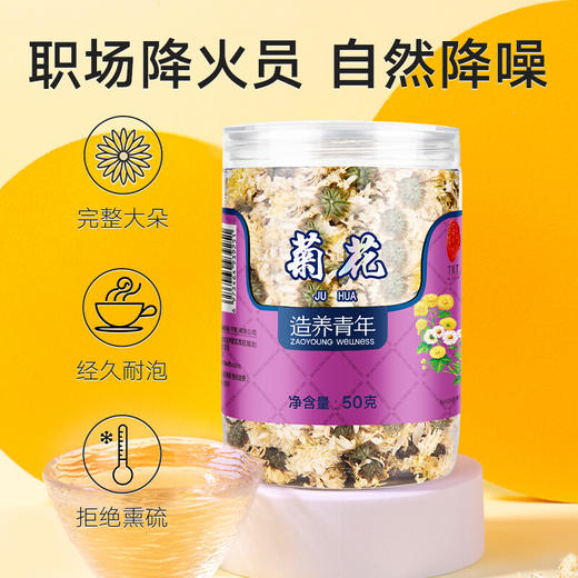 北京同仁堂 菊花50g 安徽贡菊 冲泡饮用（新老包装随机发货） 商品图0