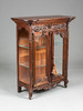 独角鹿西洋古董家具1880年代法国出品胡桃木雕花迷你展示柜 商品缩略图4