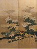 独角鹿西洋古董江户时期琳派风格纸本金地菊园竞卉主题六曲屏风 商品缩略图2