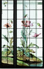 独角鹿西洋古董法国新艺术时期燕雀鸢尾水岸春绘玻璃花窗四件 商品缩略图2
