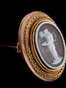 独角鹿西洋古董首饰黄金酒神女祭司Cameo卡梅奥玛瑙圆章浮雕胸针 商品缩略图2