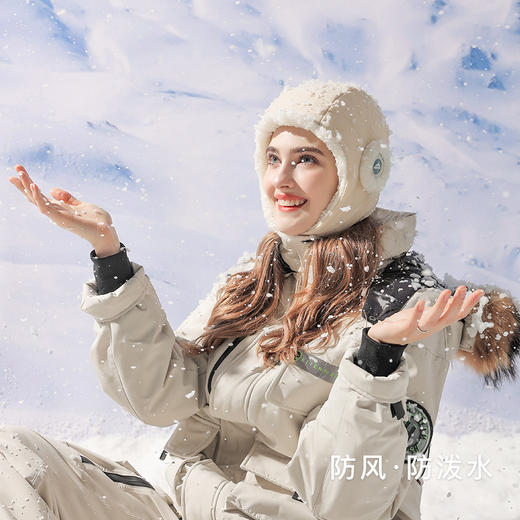 「四色可选！防风羽绒棉帽」冬季羽绒棉雷锋帽 户外滑雪防风防水护耳骑行加绒保暖包头帽配饰 商品图1