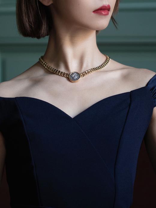 独角鹿西洋古董珠宝首饰意大利18k金镶嵌希腊诺姆斯古币项链 商品图1