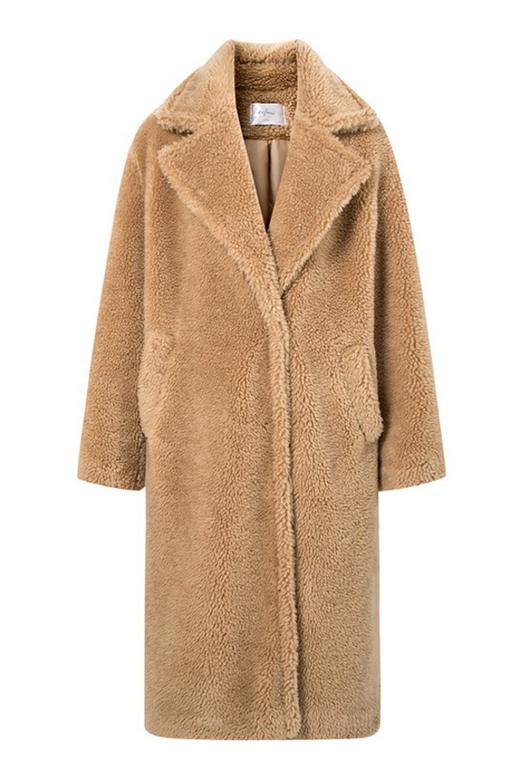 Eifini伊芙丽 卡其色韩版颗粒绒毛呢大衣 10163 商品图6