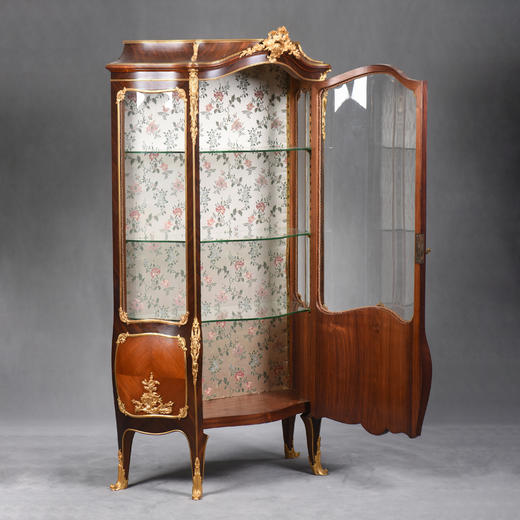 国内现货独角鹿西洋古董家具大师林克铜鎏金装饰细木工玻璃展示柜 商品图4