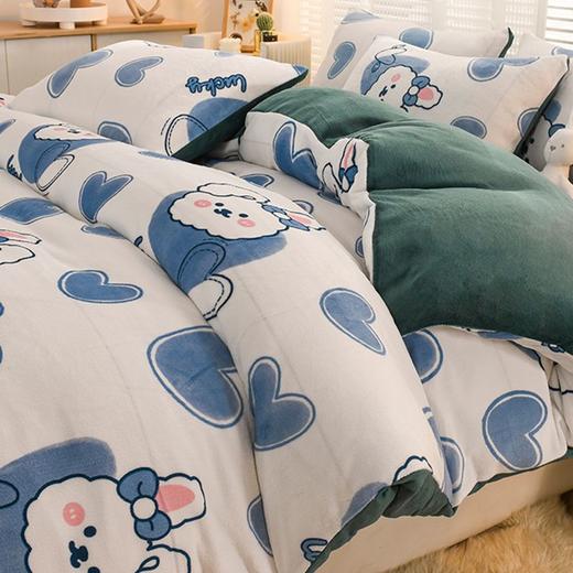 冬季加厚绒四件套加绒保暖珊瑚绒被套法兰绒床单被罩床上用品exo9 商品图0