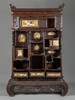 独角鹿西洋古董家具明治漆木镂雕花鸟博古芝山镶嵌多宝阁展示柜 商品缩略图1