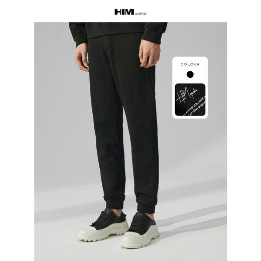 HIM漢崇 潮流字母印花休闲裤男抽绳松紧腰运动束脚裤男 2025秋季 商品图1