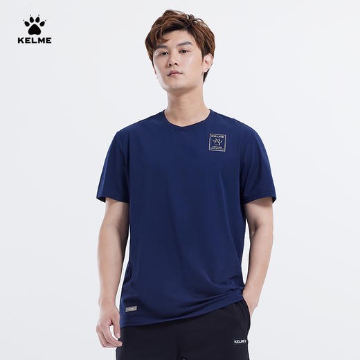 卡尔美简约休闲短袖夏圆领套头体恤户外透气上衣 商品图0